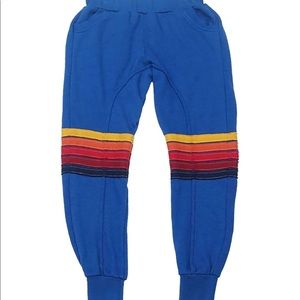 Aviator Nation 5 stripe moto sweatpants sz 14